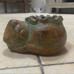 Kitty cat planter ceramic barro Mexico pottery